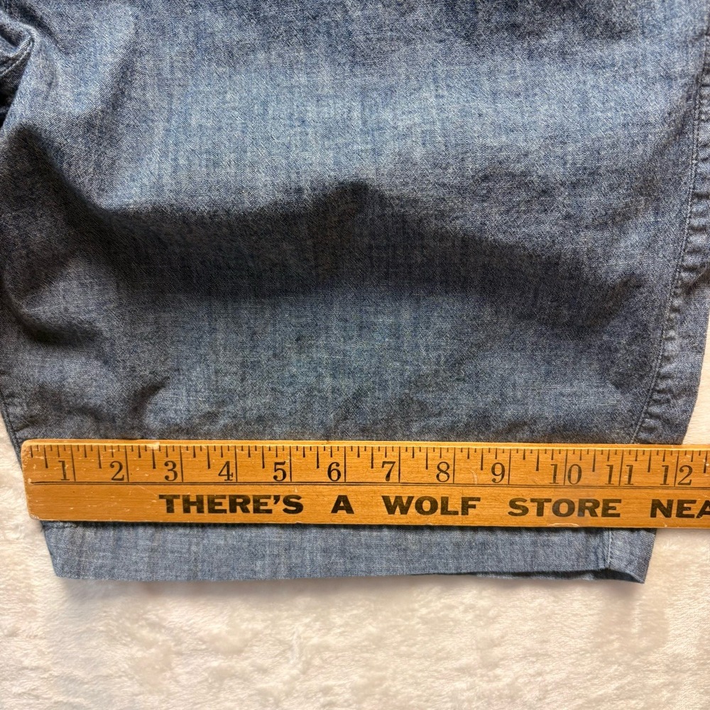 GAP Shorts Men Sz 36 Chambray Blue Essential Khaki 10" Inseam Lightweight - Picture 7 of 13